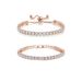 Braccialetto alla moda con zirconi da 4 mm, lunghezza regolabile, set combinato, catena da tennis coordinata_voghion.com