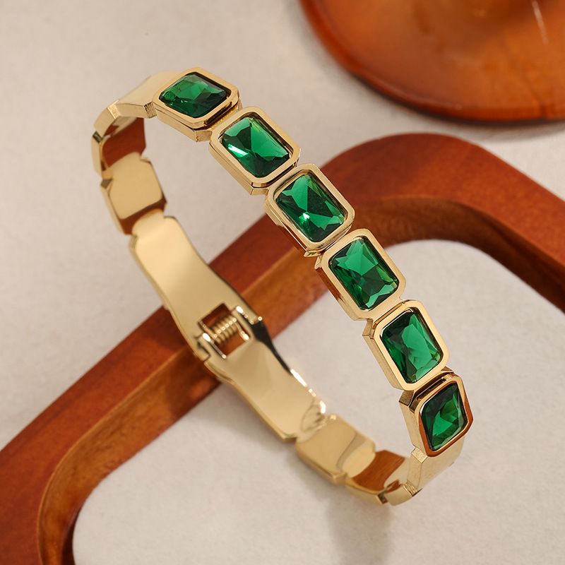 Mode retro geometrische diamant armband stapelbar titanium stahl schmuck licht luxus stil_voghion.com