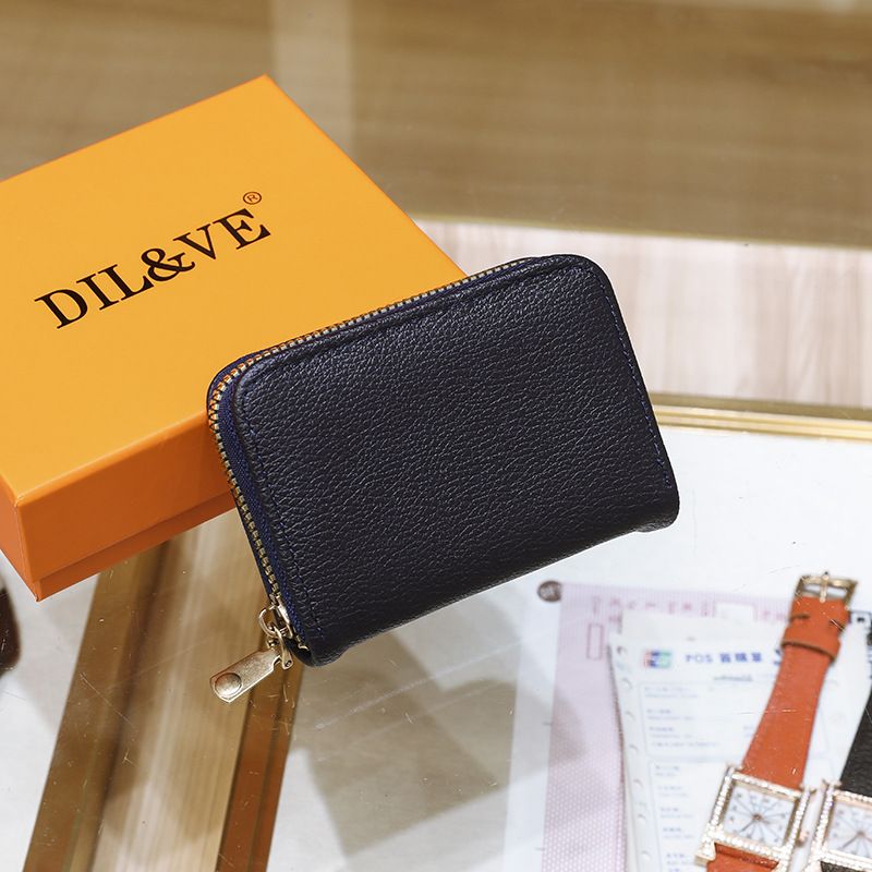 Schlanke RFID-blockierende Geldbörse aus PU-Leder für Damen – minimalistischer Kartenhalter mit mehreren Farboptionen (einfarbig und gemustert)_voghion.com