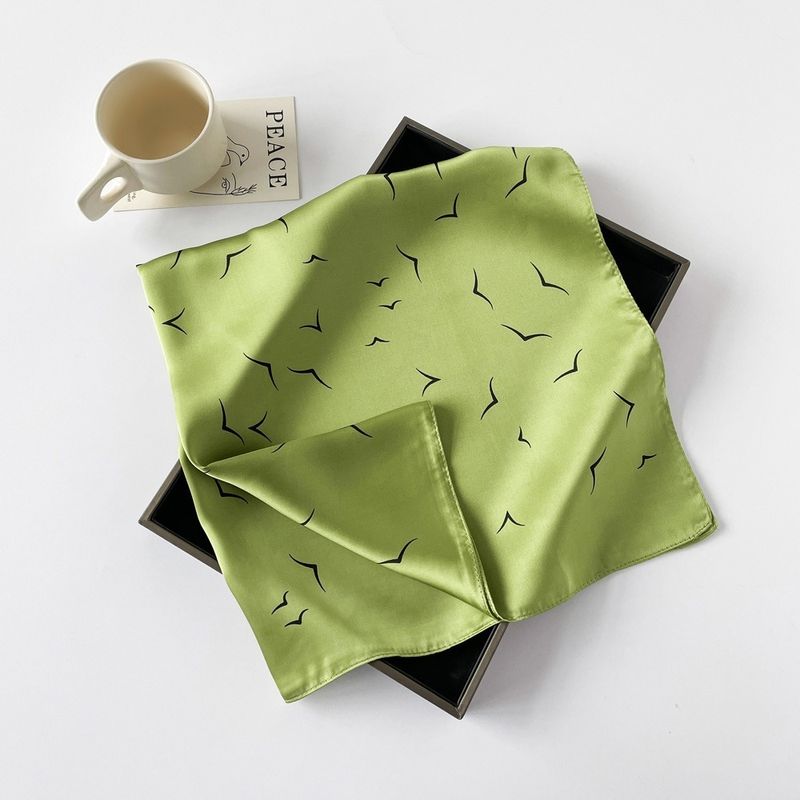 Sciarpa piccola semplice e fresca stampata da donna Spring New Square da 70 cm, sciarpa in raso_voghion.com