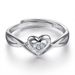 Anelli Moda Anello da donna in argento sterling 925 con cuore pulsante, anello aperto regolabile, stile Ins, a forma di cuore, anello con diamanti simulati_voghion.com