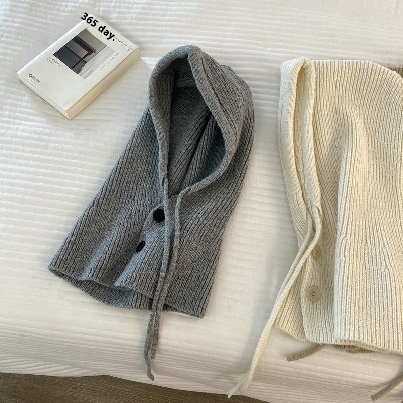Balaklafa Women's Korean Winter Warm Scarf One Piece Ear Protector Knitted Wool Hat High End_voghion.com