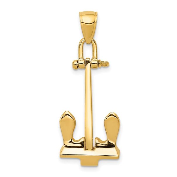 14k 3-D T-Bar Style Anchor Pendant_voghion.com
