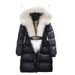 Women's Clothing 24 New Thickened Ladies Extended Black Gold Lock Warm Real Fox Fur Large Fur Collar Duck Warm Jacket Jacket_voghion.com