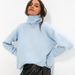 Women's Oversized High-Neck Sweater – Trendy Fall & Winter Pullover, Soft Viscose Blend, Drop Shoulder Sleeves, 8 Vibrant Colors For Casual_voghion.com
