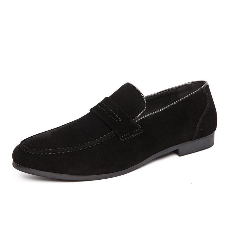 6988 Plus Size Men's Small Leather , British Style Casual Daily Loafers, Simple Suede, One Foot Fashionable Trendy_voghion.com