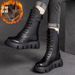 Stivali invernali da donna con lacci, stile casual, versatili, nuovi, con suola spessa, stile Martin, caldi e alla moda_voghion.com