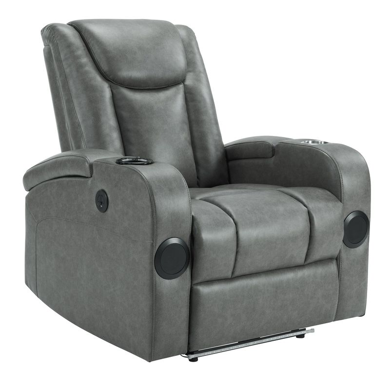 Recliner Sofa With Power Recline, Adjustable Split Back, USB Charging, Bluetooth Speakers & LED LightingRecliner Sofa With Power Recline, Adjustable Split Back, USB Charging, Bluetooth Speakers & LED_voghion.com