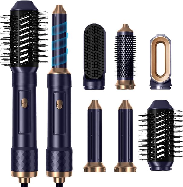 Airstyler & Set 5 In 1 Haarstyler Föhn Lucht-automatisch Hetelucht Ronde Krul Stijltang Stylingborstels_voghion.com