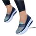 Cross-Border Plus Size New Summer 2025 Color Blo Casual Shoes For Women Round Toe Low-Cut Wedge Fashion Loafers In_voghion.com