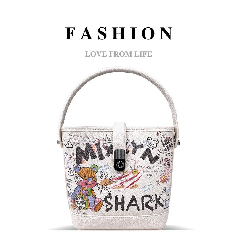 Borsa piccola messenger monospalla multiscomparto alla moda con graffiti di nicchia_voghion.com