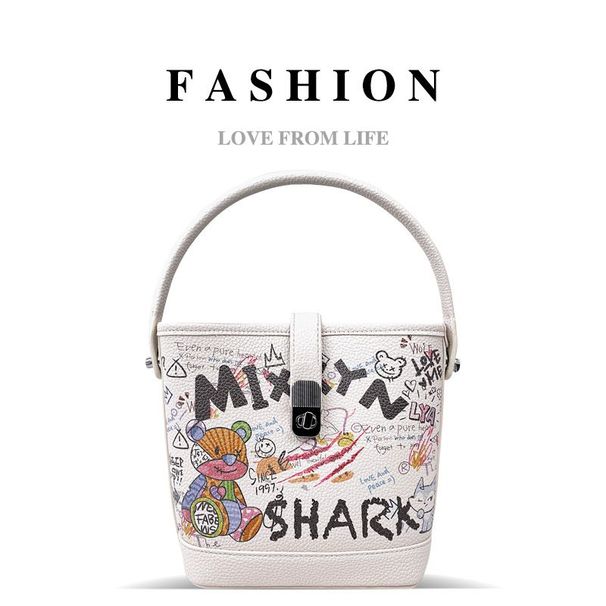 Borsa piccola messenger monospalla multiscomparto alla moda con graffiti di nicchia_voghion.com