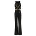 Women's Clothing Heavy iron drill vest black wide-leg pants temperament commuter high-waisted flared pants_voghion.com
