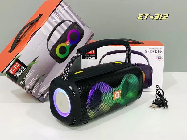 Cross-Border New ET-312 Wireless Bluetooth RGB Light Portable Outdoor Handheld Subwoofer Card Slot Speaker_voghion.com
