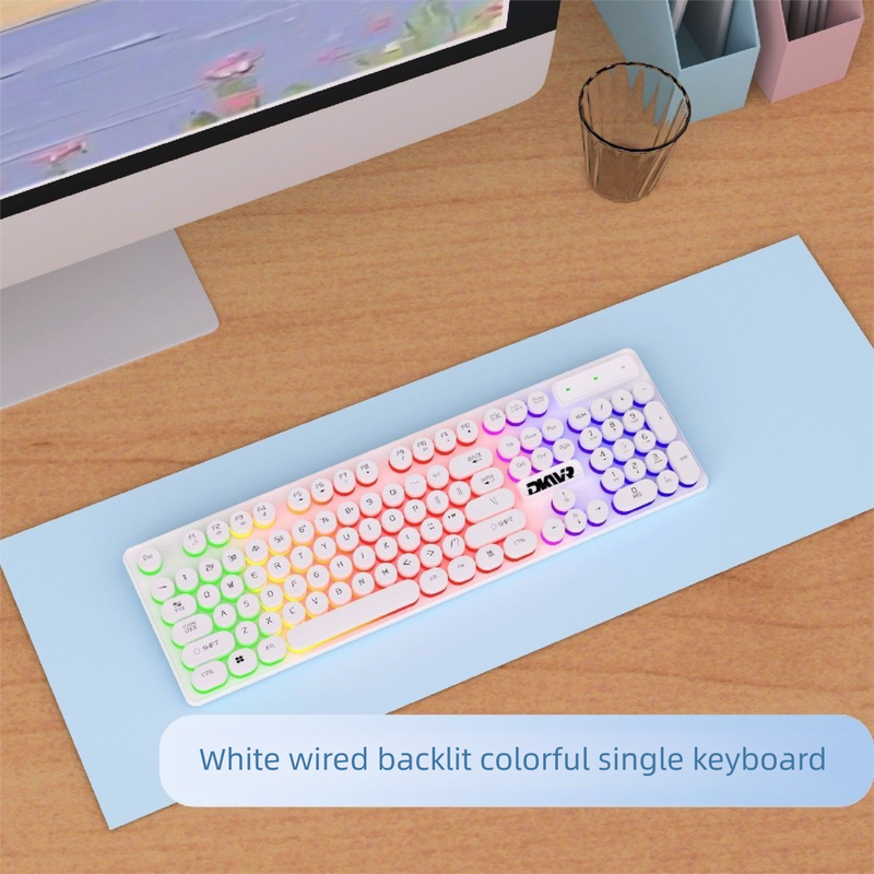 High-Value Punk Floating Keyboard And Mouse Set For Computer Laptop Mechanical Feel Gaming Office Machine Paper Color_voghion.com
