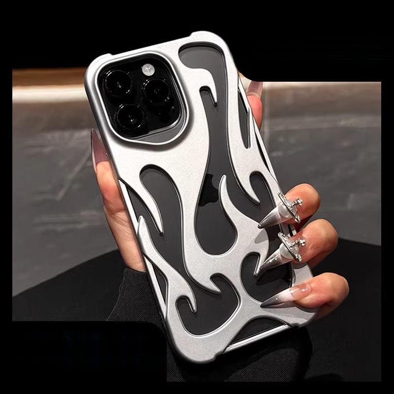 15 Phone Case Hollow Summer Heat Dissipation Compatible With IPhone 16 Pro Max Soft 14/13 Creative 12 Flame_voghion.com