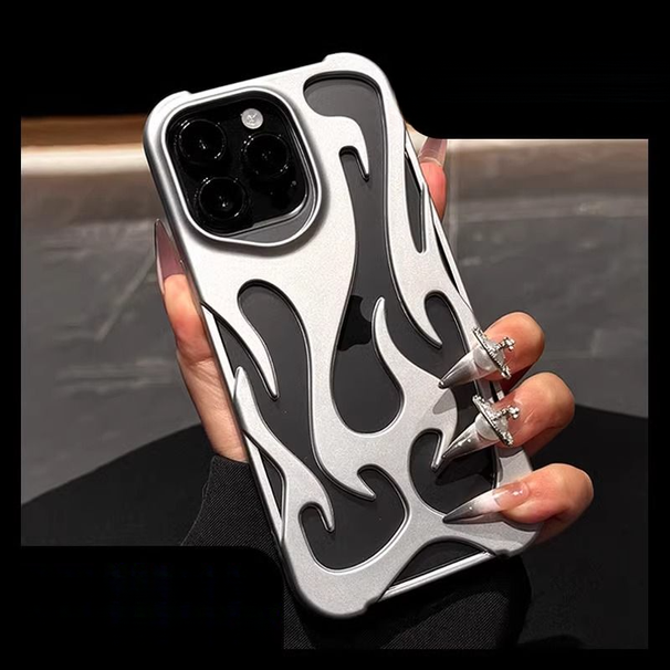 15 Phone Case Hollow Summer Heat Dissipation Compatible With IPhone 16 Pro Max Soft 14/13 Creative 12 Flame_voghion.com