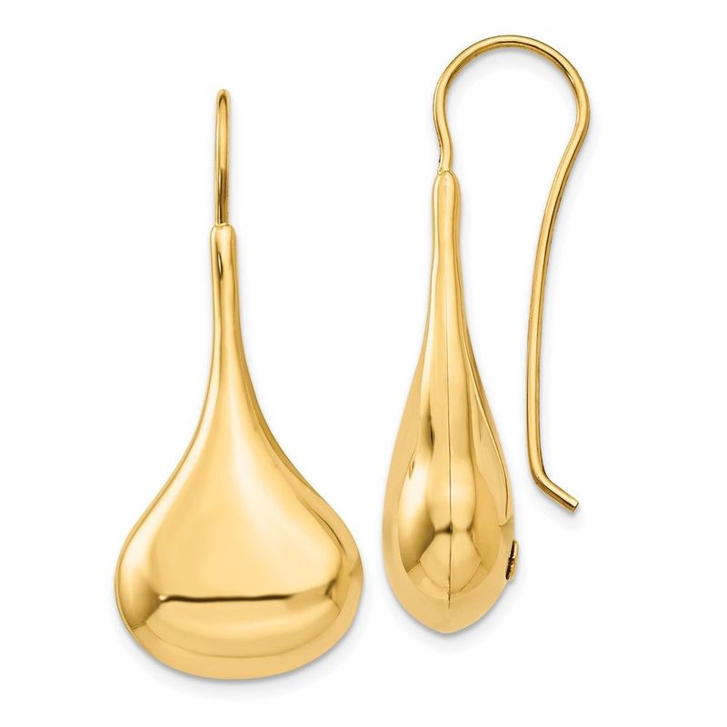 14k Polished Abstract Wire Earrings_voghion.com