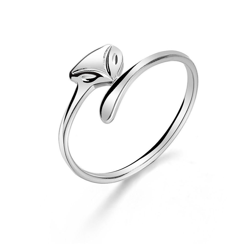 Anello a forma di serpente curvo - Design aperto in stile giapponese e coreano, anello unisex lucido per indice/mignolo, gioiello alla moda per uomo e donna_voghion.com