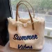 tassel Woven Canvas Embroidered Alphabet Womens Large Capacity Tote Hand Bill Shoulder Bag 240823_voghion.com