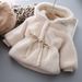 Manteau de luxe en fausse fourrure pour bébés filles - Veste d'hiver douce et moelleuse avec capuche, doublure polaire chaude, vêtement d'extérieur élégant pour les tout-petits (1-3 ans, 80-100 cm)_voghion.com