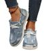 2023 European And American New Style Large Size Denim Fashionable Distressed Canvas Casual Lightweight Lace-up Women's_voghion.com