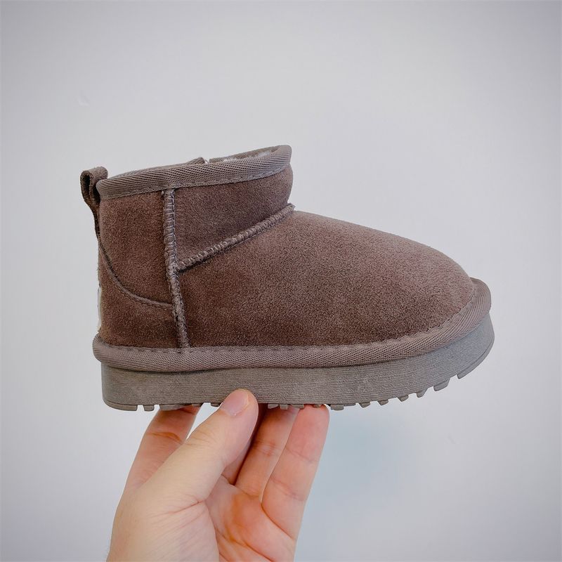 2024 new frosted leather thick soled boys' snow for winter fashion, thickened children's large warm cotton boots_voghion.com