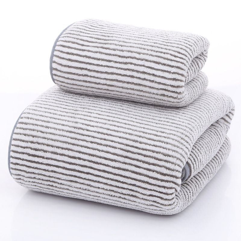 Set di asciugamani da bagno in microfibra antibatterico in fibra di carbone di bambù, assorbenti d'acqua, ad asciugatura rapida, grandi, a righe, spesse, da spiaggia_voghion.com