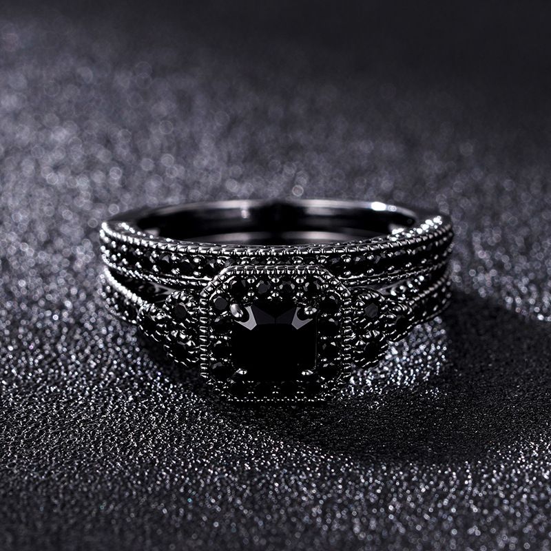 Cao Shi's Cross Inlaid Zircon Paired Ring For Women's Light Luxury Wedding Occasions, Fashionable And Popular Banquet_voghion.com