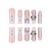 Elegant French Nail Stickers With Bow & Rhinestone Designs - Reusable Fake Nails For Women, Self-Adhesive & Glue-On Options_voghion.com