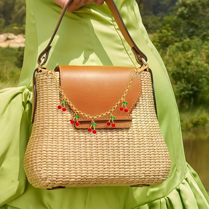 Ladies' Keychain With Five Pendants, Golden Bag, Charming Keychain Accessories, Charming Fashion Key Pendant, Perfect Wallet, Charming Car Keychain_voghion.com