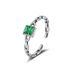 Single Rings Emerald Diamond Ring Female Niche Design Light Luxury High End Chain Opening Adjustable Hand Jewelry_voghion.com