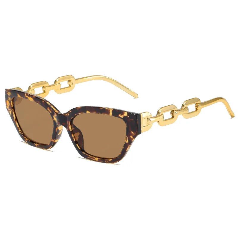 INS Vintage Cat Eye Sunglasses Women 2022 Trend New Fashion Small Metal Chain Sunglasses Elegant Eyeglasses Fashion_voghion.com