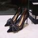 Women's shoes, women's high heels, stiletto heels, versatile bow mesh, lace pointed toe pumps, women's wedding shoes_voghion.com