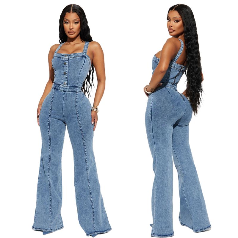 Lässiger Slim-Fit-Strampler-Strampler mit Taillenwaschung für Damen_voghion.com