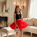 Kinderkleding Meisjes Hart Knoop Gebreide Trui Vest Rok Pak_voghion.com