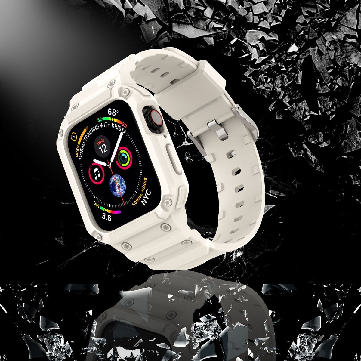 Suitable for Apple integrated watch strap silicone anti-fall iwatch8ultra solid color wordless TPU watch strap_voghion.com
