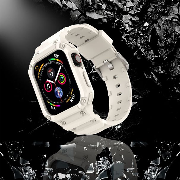 Suitable for Apple integrated watch strap silicone anti-fall iwatch8ultra solid color wordless TPU watch strap_voghion.com