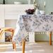 Scandinavian Blue Floral Tablecloth – Waterproof Cotton-Polyester Blend For Dining & Picnic (Multiple Sizes) – Bohemian Decor With Non-Slip Backing_voghion.com