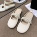 Soft Soled Toe Cap Slippers In Spring And Summer 2025, New Pearl Half Support Single Shoes Wearing Outside, Anti Slip_voghion.com