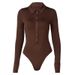Women's summer new women's sexy button lapel long sleeve jumpsuit_voghion.com
