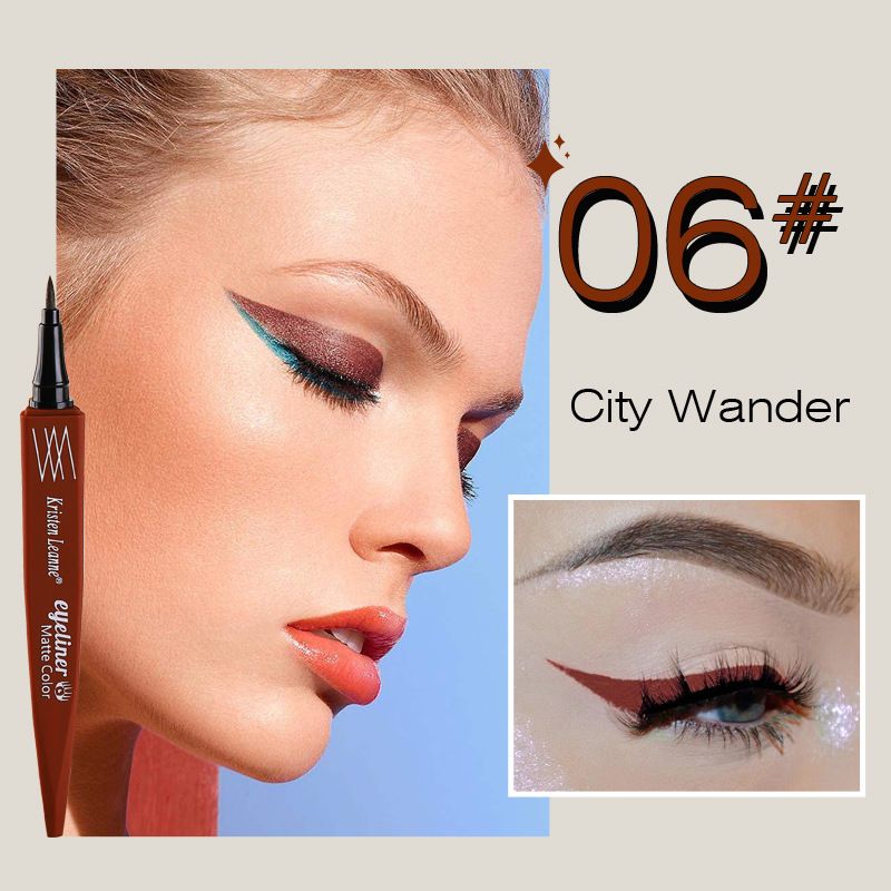KRISTEN LEANNE black technology ultra fine refill brush matte quick drying non smudged color eyeliner_voghion.com