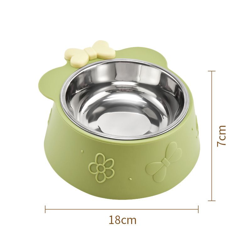 Mājdzīvnieku lielas ietilpības suņu slīdēšanas un apgāšanās nerūsējošā tērauda kaķa noņemama plastmasas loka bļoda_voghion.com