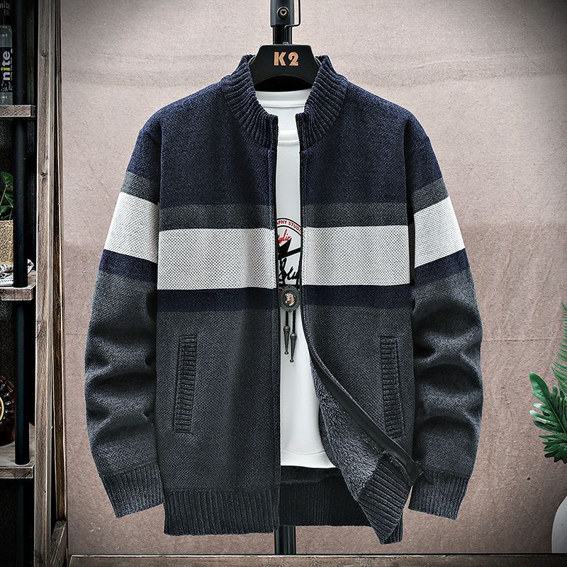 Herrenbekleidung mit Kaschmirverdickung Trendstrick Außenhandel Strickjacke Herren warmer Pullover_voghion.com