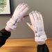 Warm Cute Bear Ski Gloves For Women Winter Outdoor Riding Windproof Coldproof Fleece Lined Thickened_voghion.com