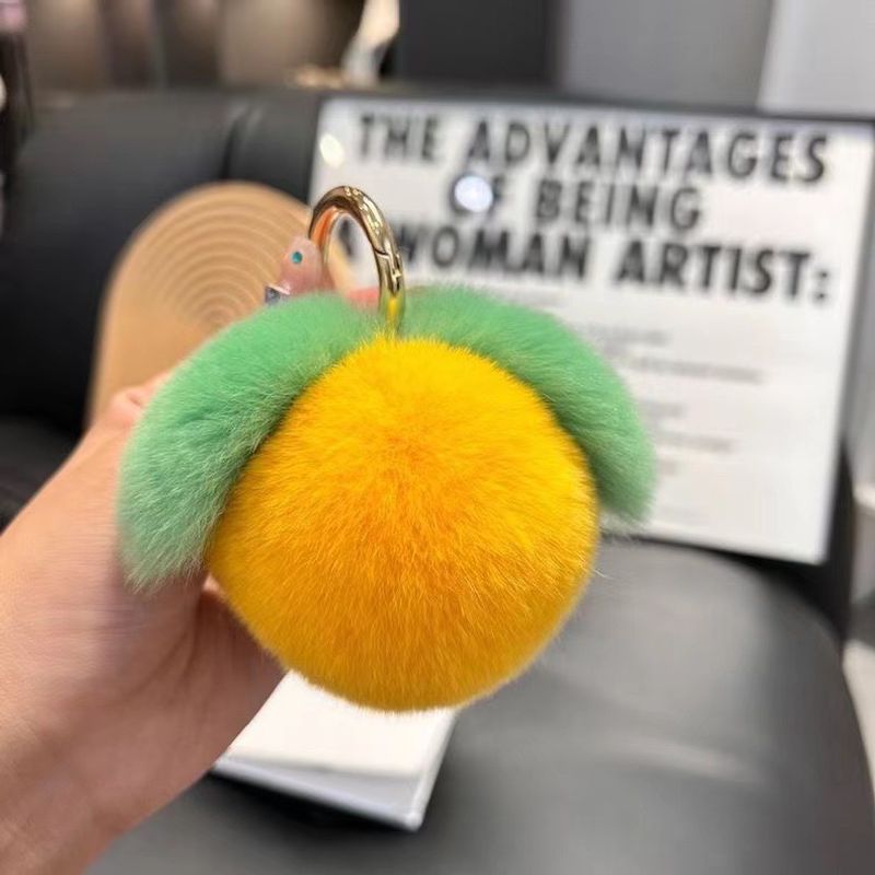 Ciondoli per borse Internet Celebrity Rex Rabbit Fur Peach Bag Pendant Carina palla di peluche Peach School Bag Pendant Portachiavi per auto Borsa Pendant_voghion.com