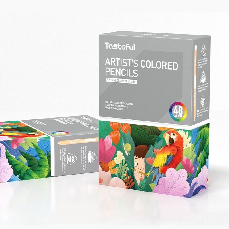 Professional 48-Color Jumbo Triangular Colored Pencils Set - Premium Wooden Art Supplies For Kids & Artists - Ideal Gift For Drawing & Sketching_voghion.com