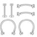 hot 6-piece set stainless steel zircon eyebrow nail eyebrow ring lip nail nose nail piercing jewelry_voghion.com