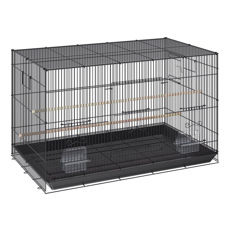 VEVOR 30 inch Bird Cage, Metal Large Parakeet Cages for Cockatiels Small Parrot Budgies Lovebirds Canaries, Pet Bird Cage with Rolling Stand and Tray_voghion.com