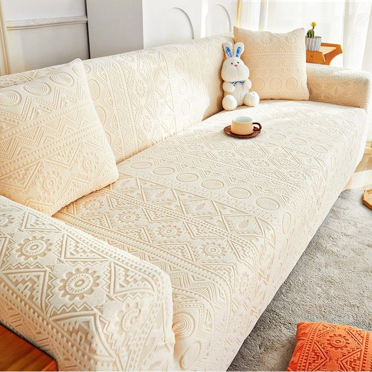 Soft Fleece Bohemian Sofa Cover – Full Protection, Stylish & Cat-Resistant For Sectional, Loveseat & Single Sofas (Multiple Colors & Sizes)_voghion.com